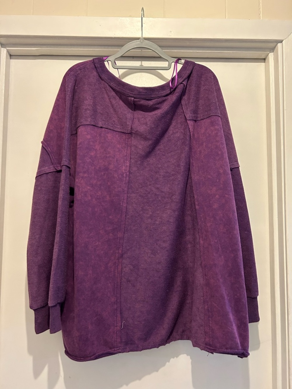 white birch Purple Oversized Pullover Sweatshirt - Picture 2 of 3